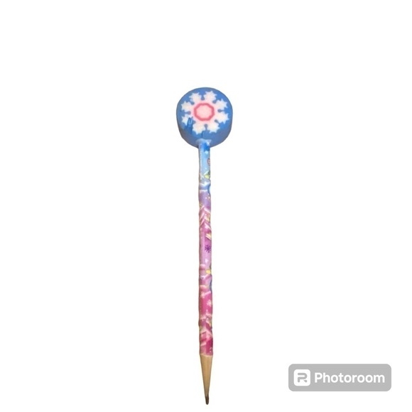 Lisa Frank Snowman Vintage Pencil W/ Eraser Top Snowflake - Picture 1 of 4